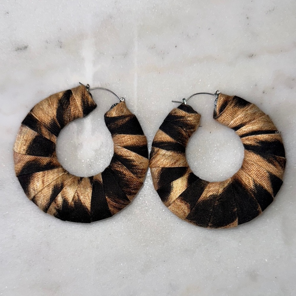 Leopard Print Hoop Earrings